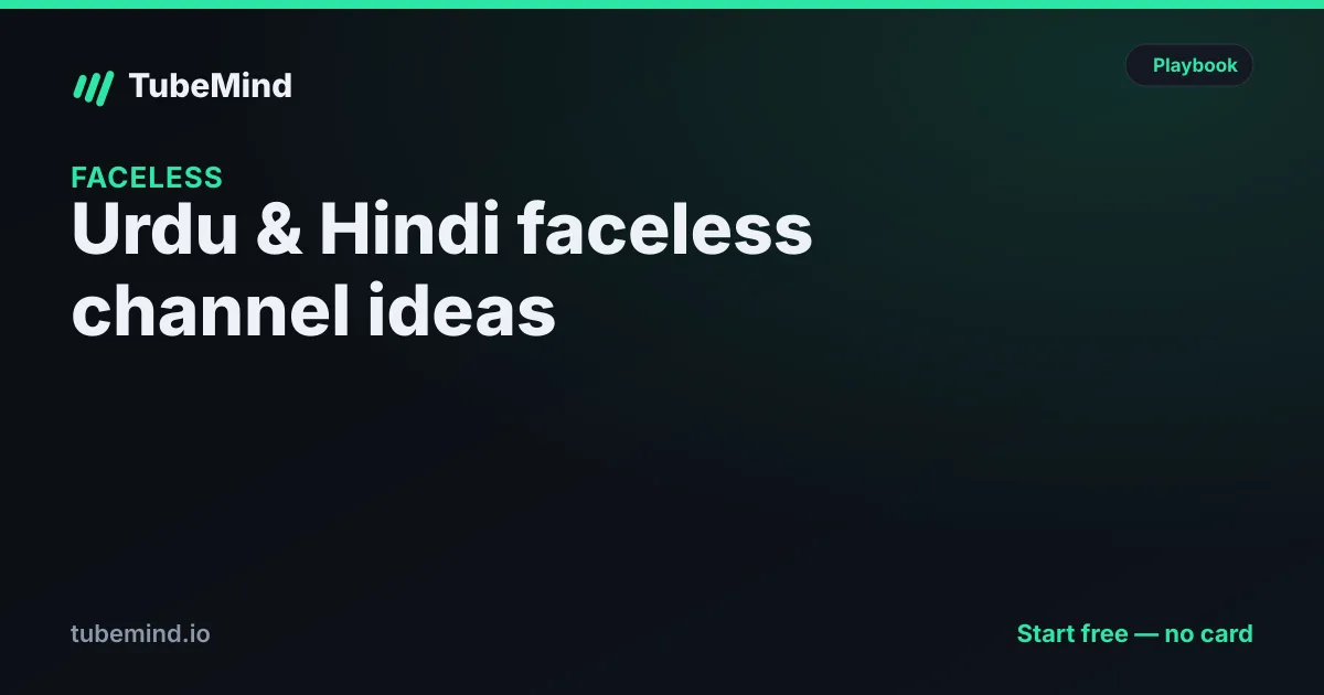 Urdu & Hindi Faceless YouTube Channel Ideas (2026)