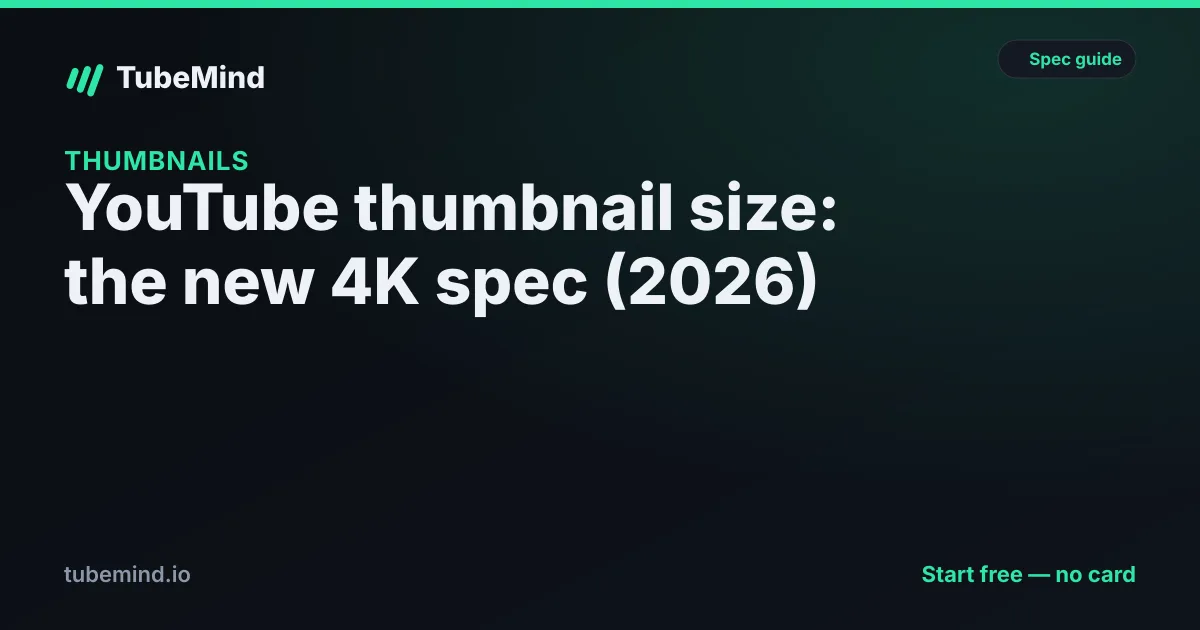 YouTube Thumbnail Size (2026): The New 4K Spec, Explained